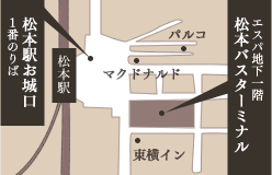 松本バスターミナル　地図